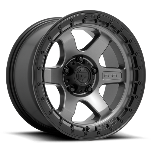 Aluminum Wheels 18X9 Block D752 Gunmetal Gray/Black Ring Fuel Off Road Wheels