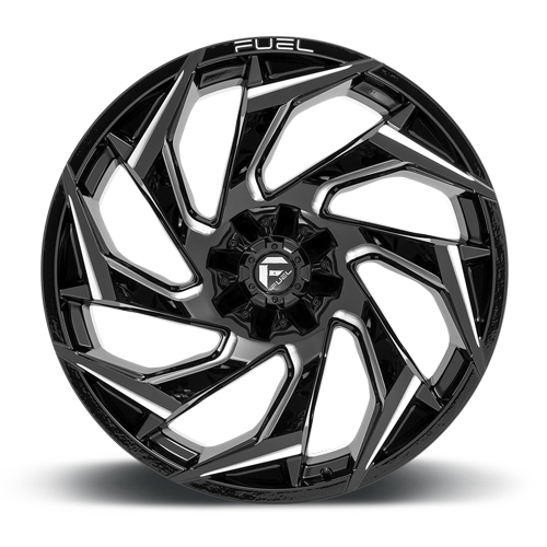 Aluminum Wheels 20X9 Reaction D753 Gloss Black/Milled Fuel Off Road Wheels