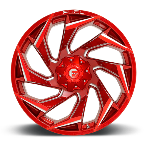 Aluminum Wheels 17X9 Reaction D754 Candy Red/Milled Fuel Off Road Wheels