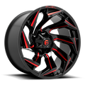 Aluminum Wheels 20X10 Reaction D755 Gloss Black Milled Red Tint Fuel Off Road Wheels