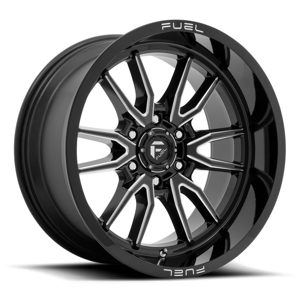 Aluminum Wheels 20X9 Clash 6 D761 Gloss Black Milled Fuel Off Road Wheels