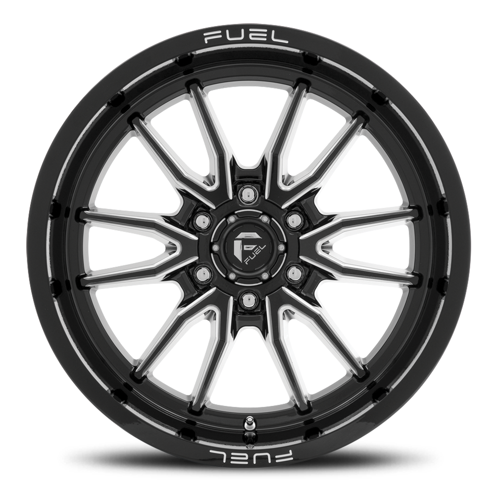 Aluminum Wheels 20X9 Clash 6 D761 Gloss Black Milled Fuel Off Road Wheels