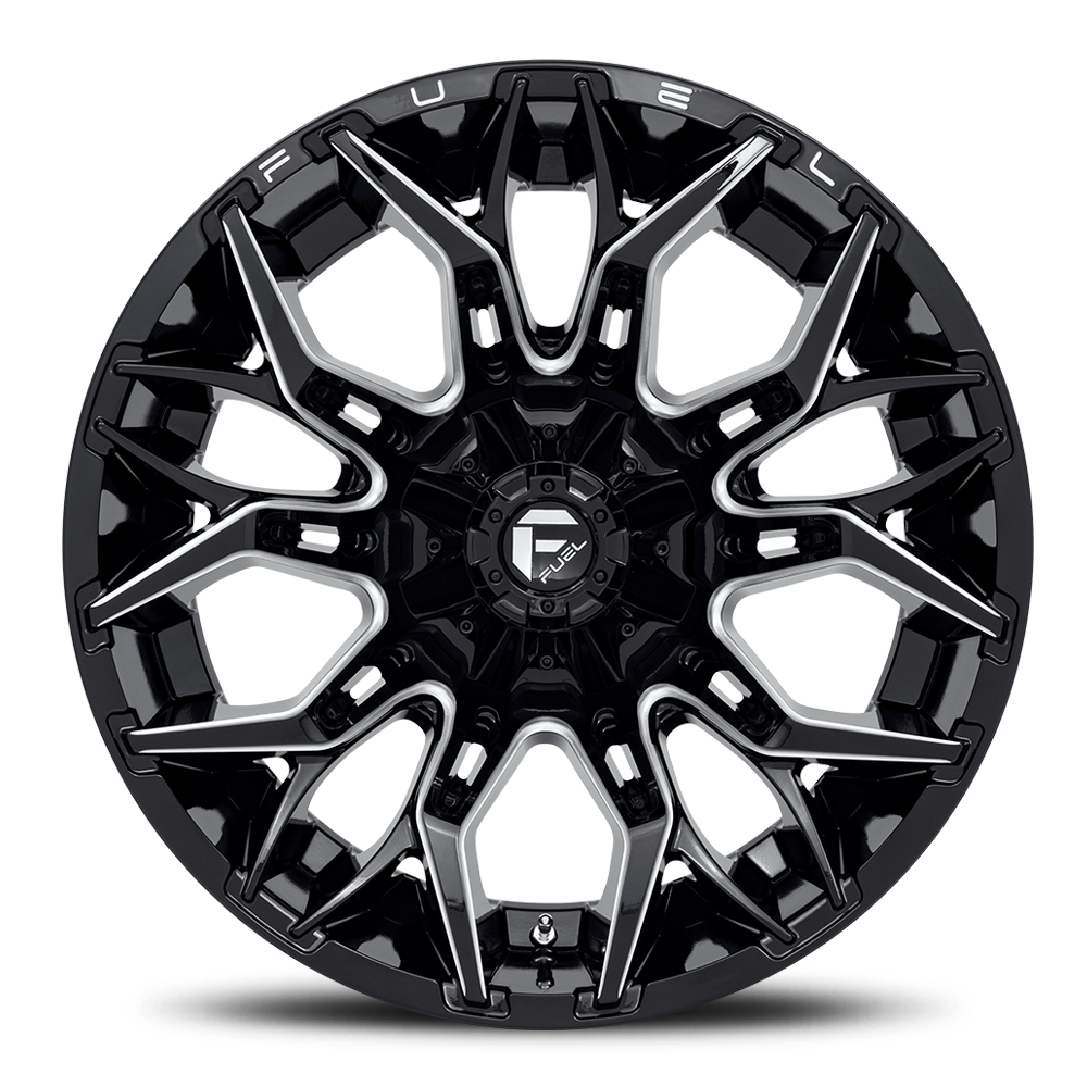 Aluminum Wheels 22X12 Twitch D769 Gloss Black/Milled Fuel Off Road Wheels
