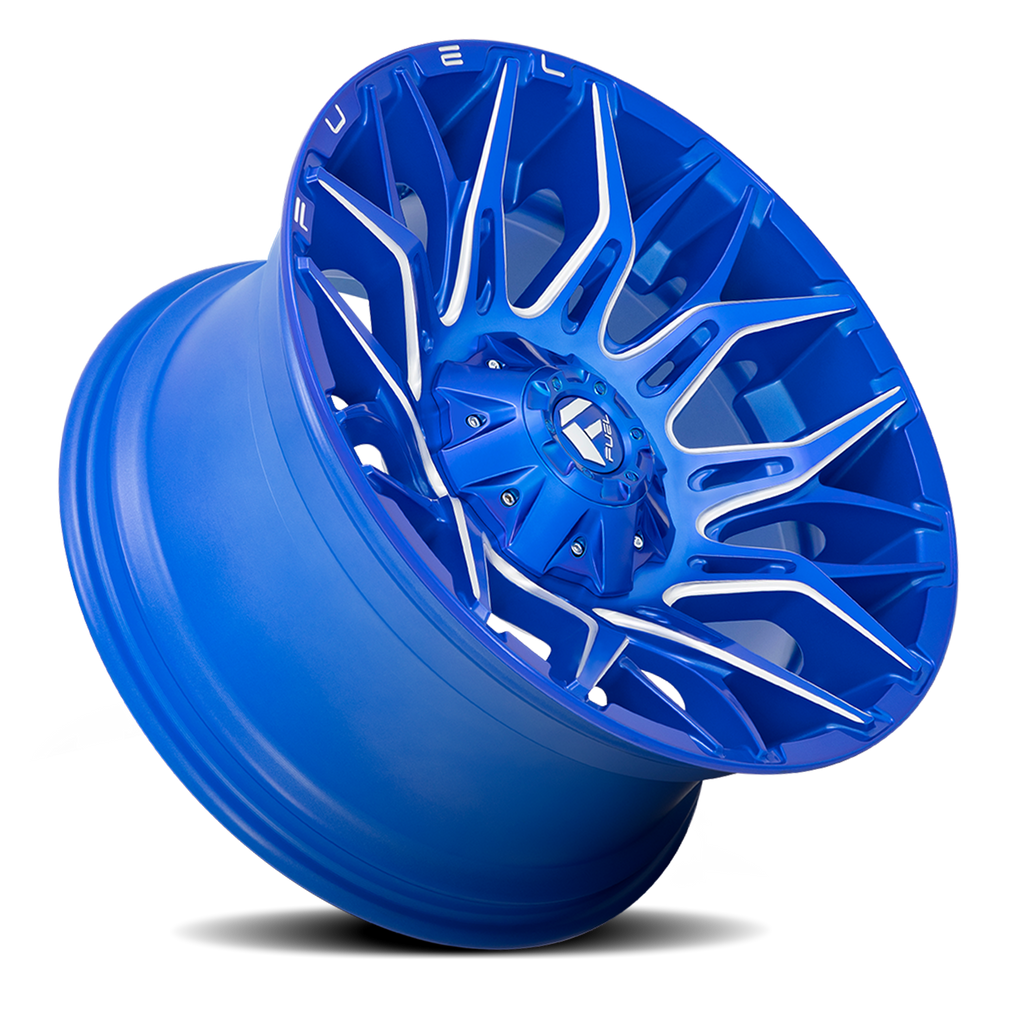 Aluminum Wheels 22X10 Twitch D770 Anodized Blue Milled Fuel Off Road Wheels