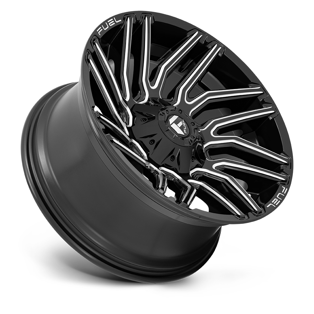 Aluminum Wheels 20X10 Typhoon D773 Gloss Black/Milled Fuel Off Road Wheels