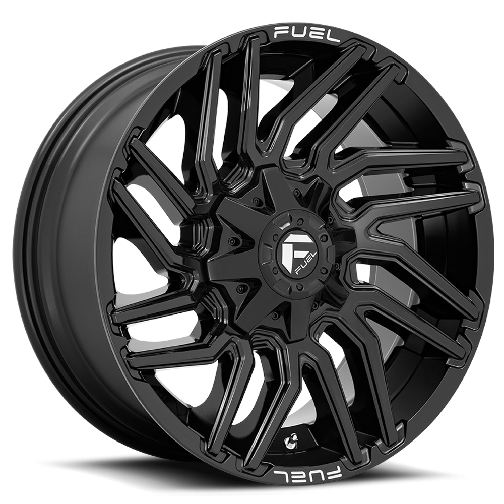 Aluminum Wheels 22X10 Typhoon D776 Gloss Black Fuel Off Road Wheels