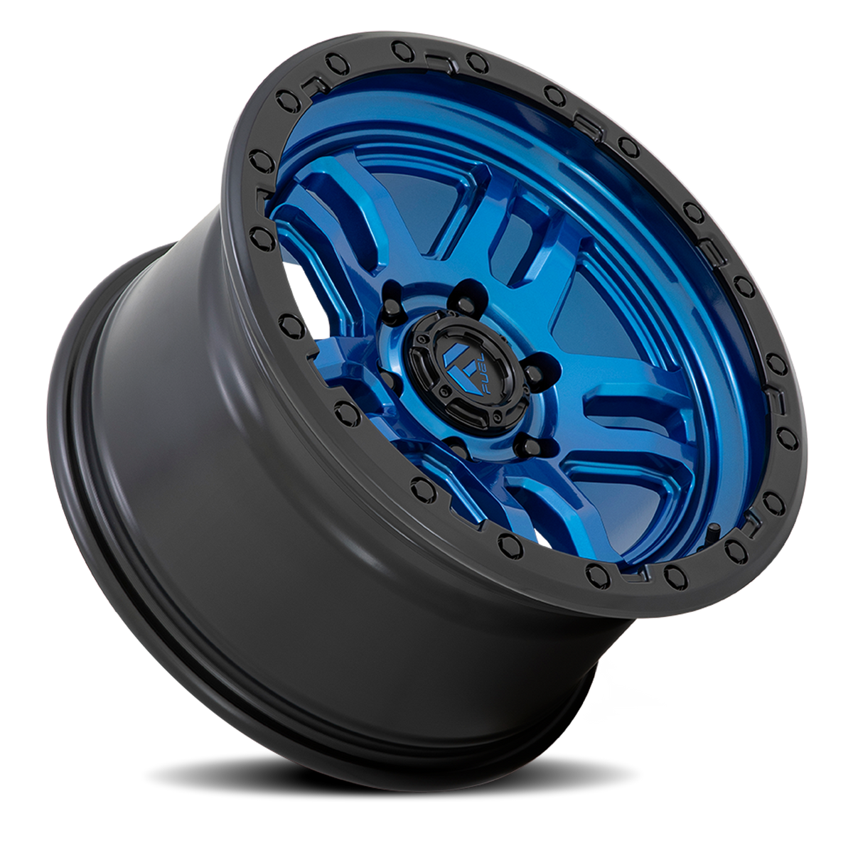 Aluminum Wheels 17X9 AMMO D790 Blue W/Black Lip Fuel Off Road Wheels