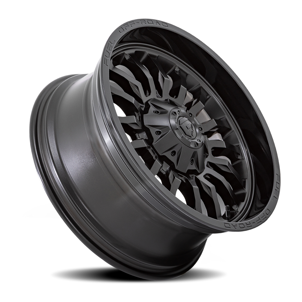 Aluminum Wheels 22X12 Arc D796 Matte Black W/ Gloss Black Lip Fuel Off Road Wheels
