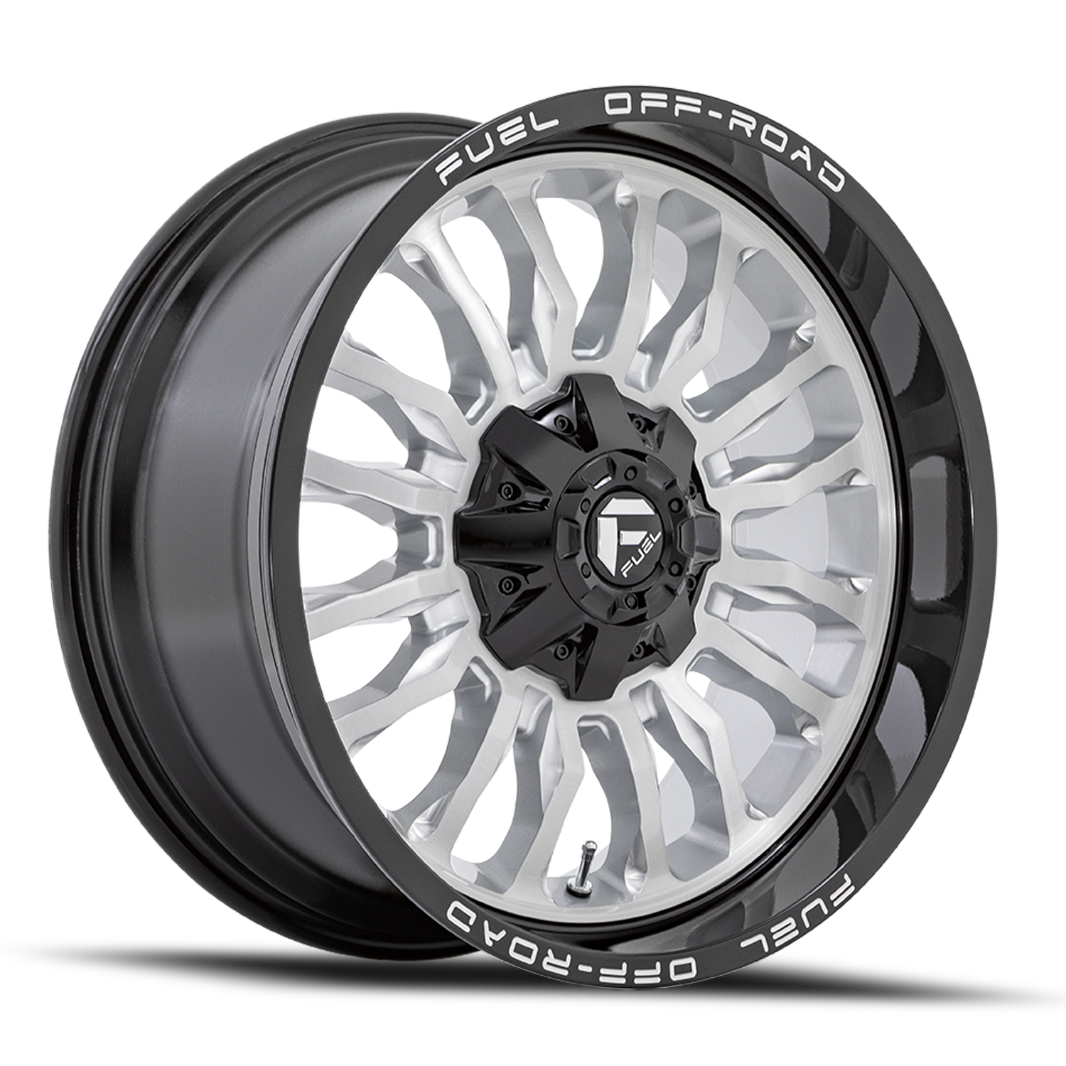 Aluminum Wheels 20X10 Arc D798 Silver/Brushed Face-Milled Black Lip Fuel Off Road Wheels