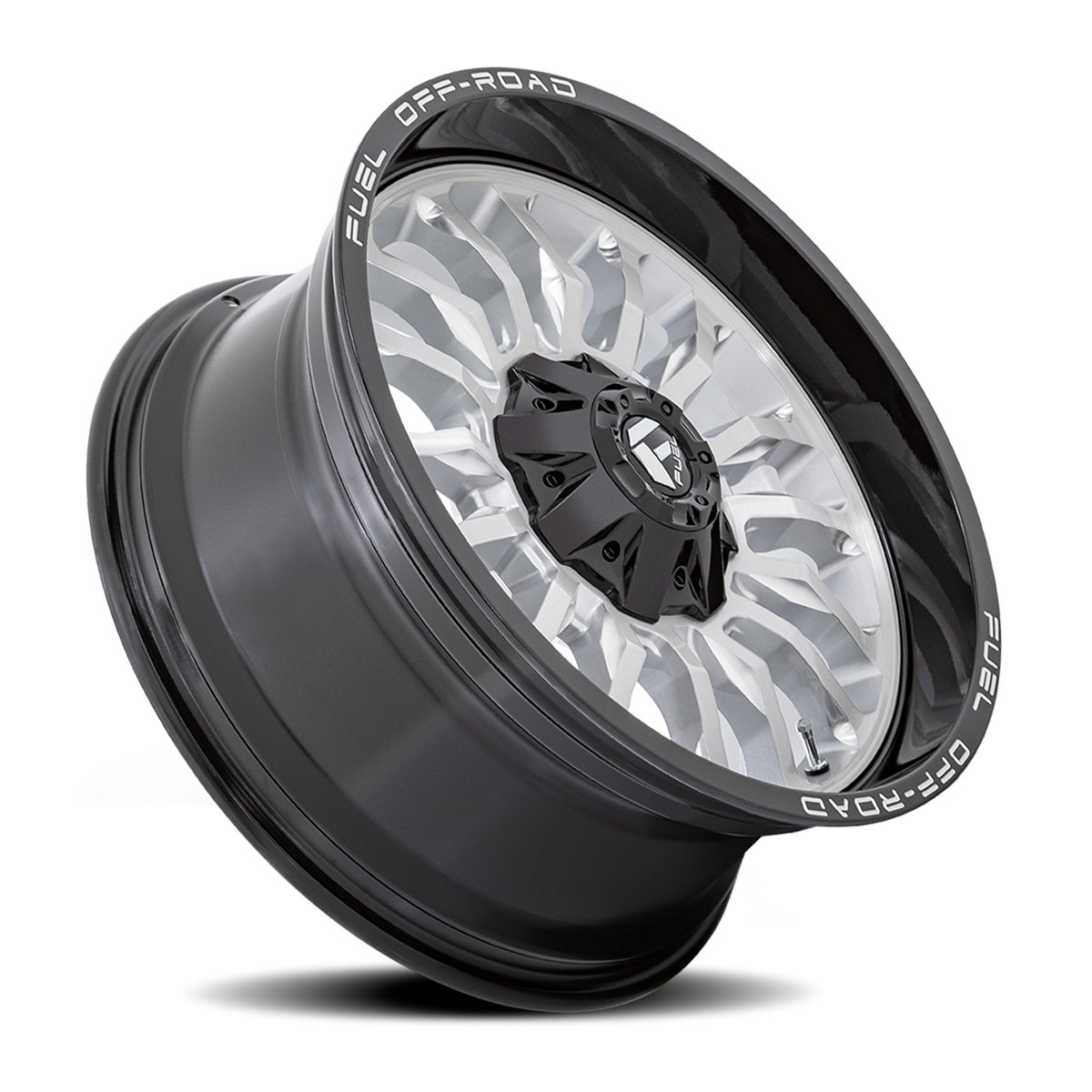 Aluminum Wheels 20X9 Arc D798 Silver/Brushed Face-Milled Black Lip Fuel Off Road Wheels