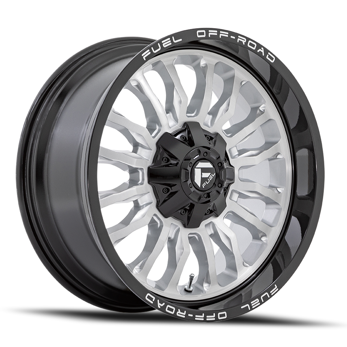 Aluminum Wheels 22X10 Arc D798 Silver/Brushed Face-Milled Black Lip Fuel Off Road Wheels