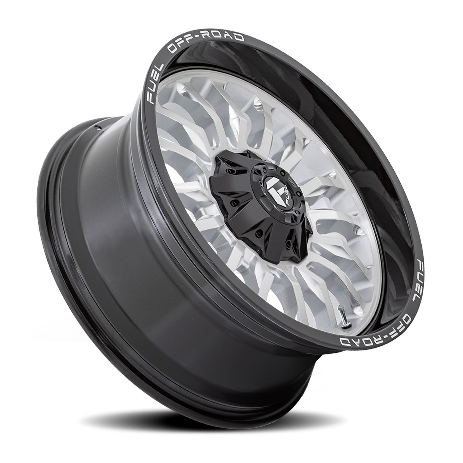 Aluminum Wheels 22X10 Arc D798 Silver/Brushed Face-Milled Black Lip Fuel Off Road Wheels