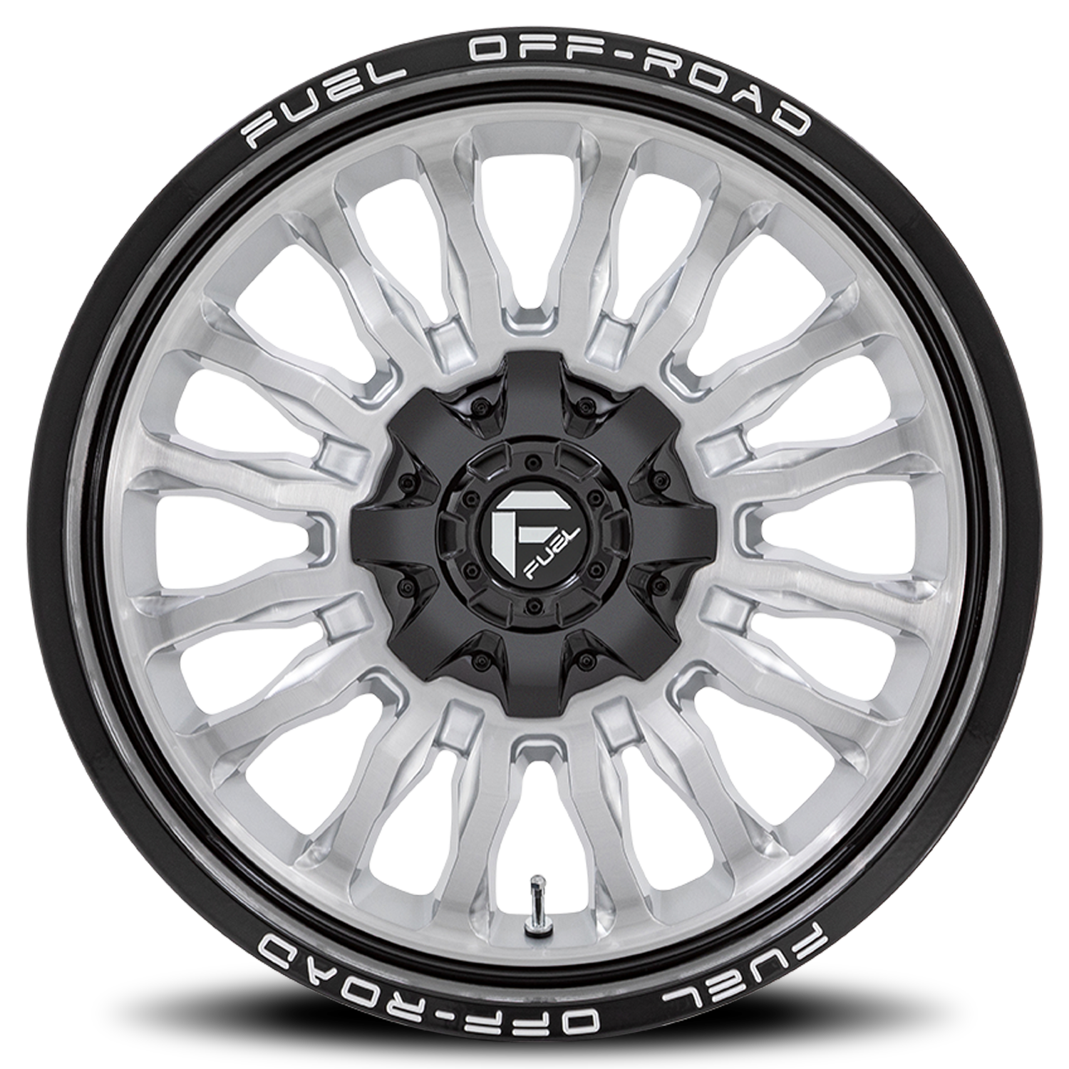 Aluminum Wheels 22X10 Arc D798 Silver/Brushed Face-Milled Black Lip Fuel Off Road Wheels