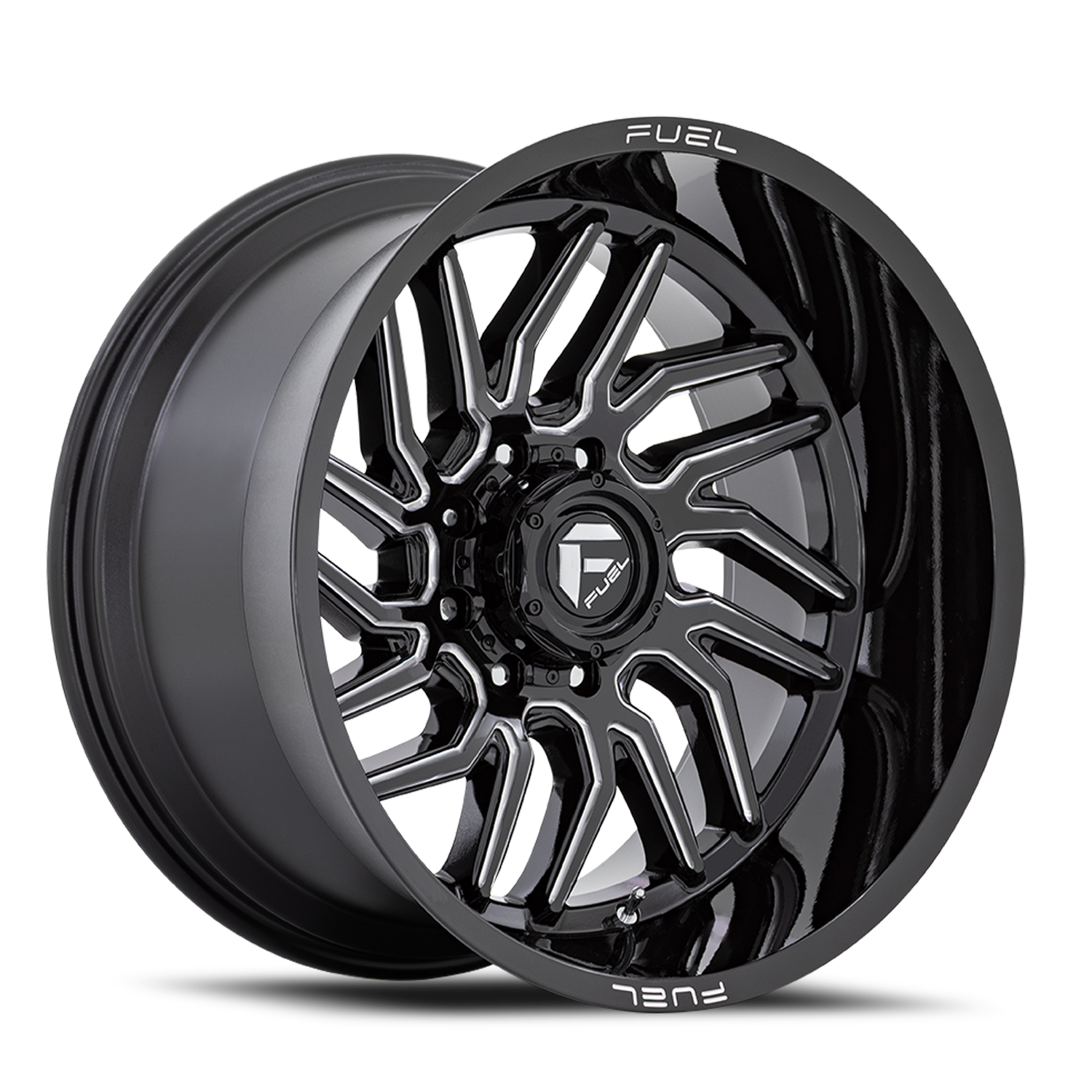 Aluminum Wheels 20X10 Hurricane D807 Gloss Black Milled Fuel Off Road Wheels