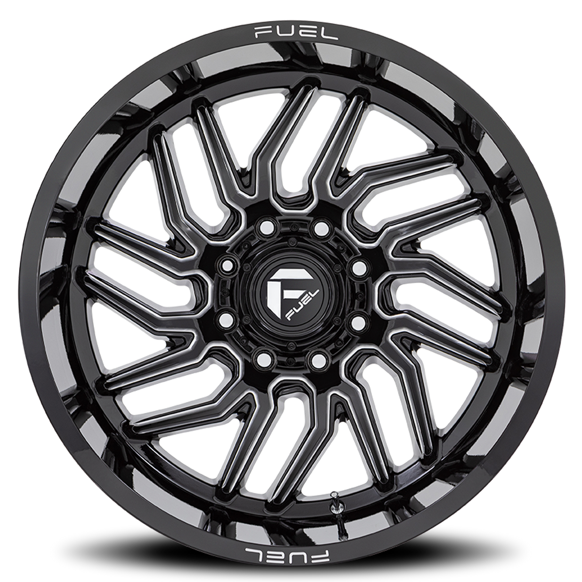 Aluminum Wheels 20X10 Hurricane D807 Gloss Black Milled Fuel Off Road Wheels