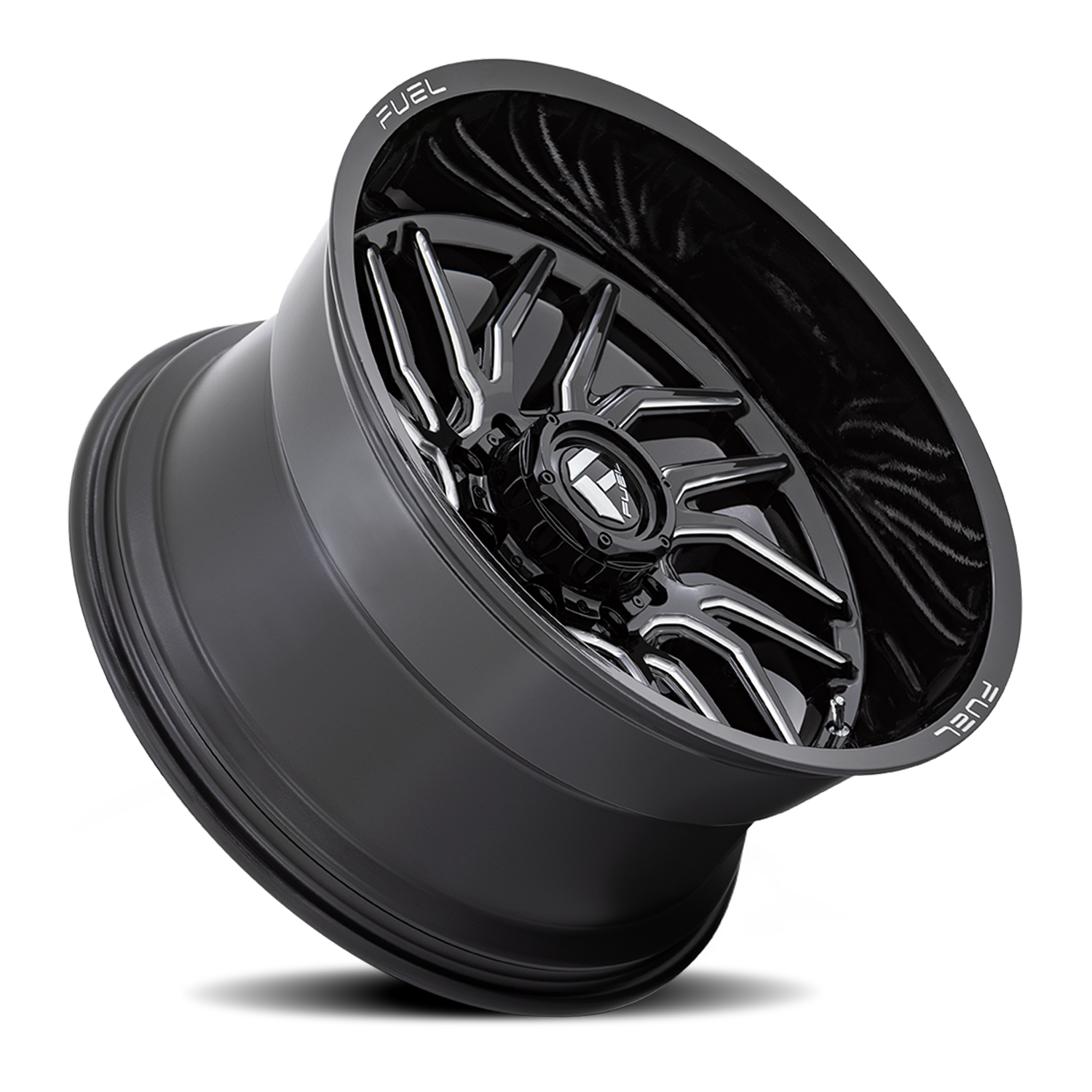 Aluminum Wheels 22X12 Hurricane D807 Gloss Black Milled Fuel Off Road Wheels