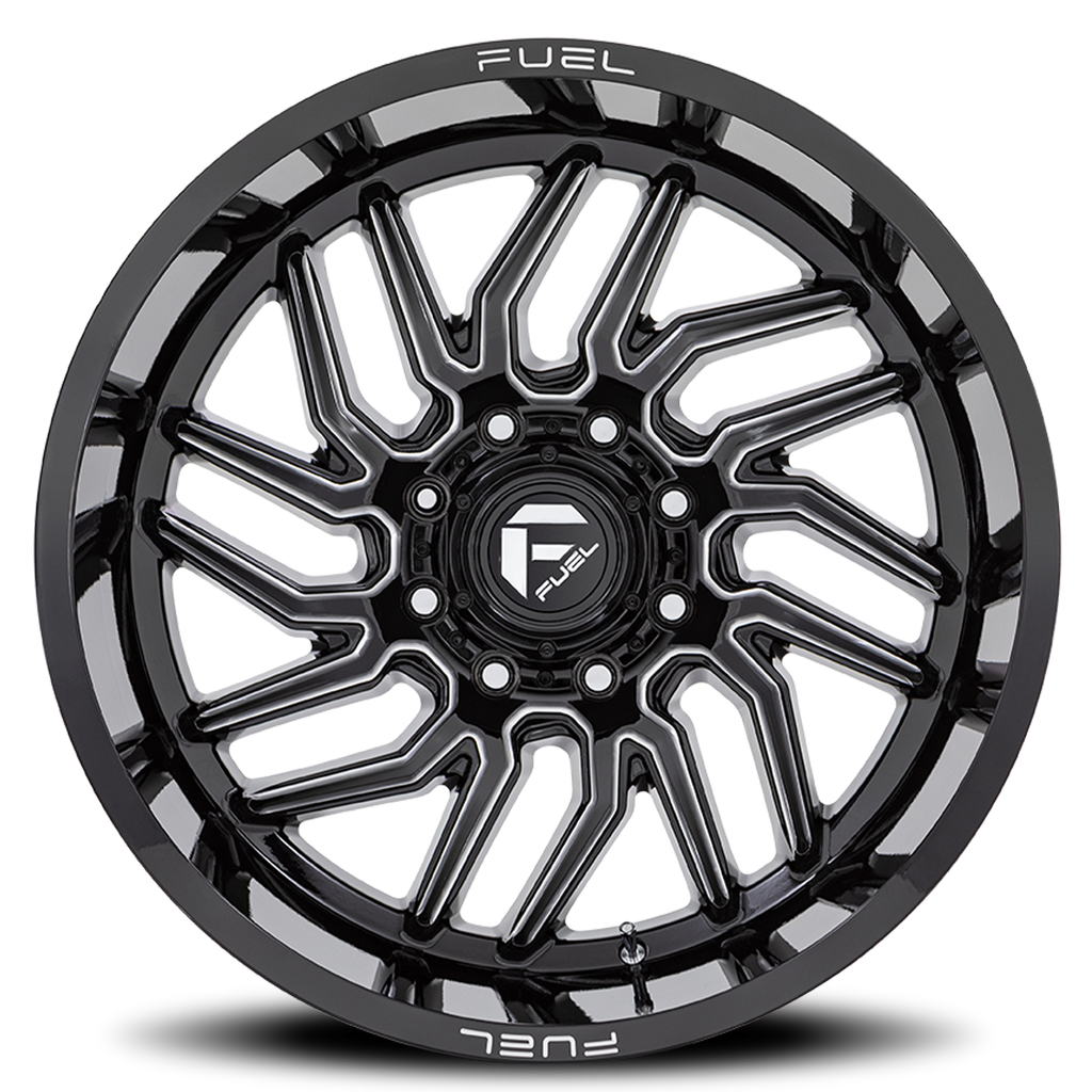 Aluminum Wheels 22X12 Hurricane D807 Gloss Black Milled Fuel Off Road Wheels