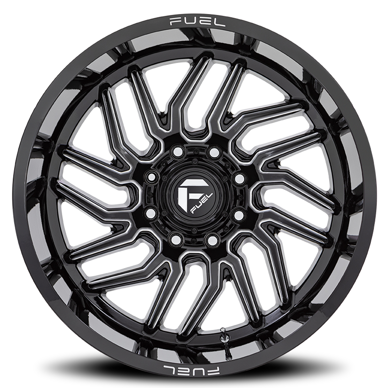 Aluminum Wheels 22X12 Hurricane D807 Gloss Black Milled Fuel Off Road Wheels