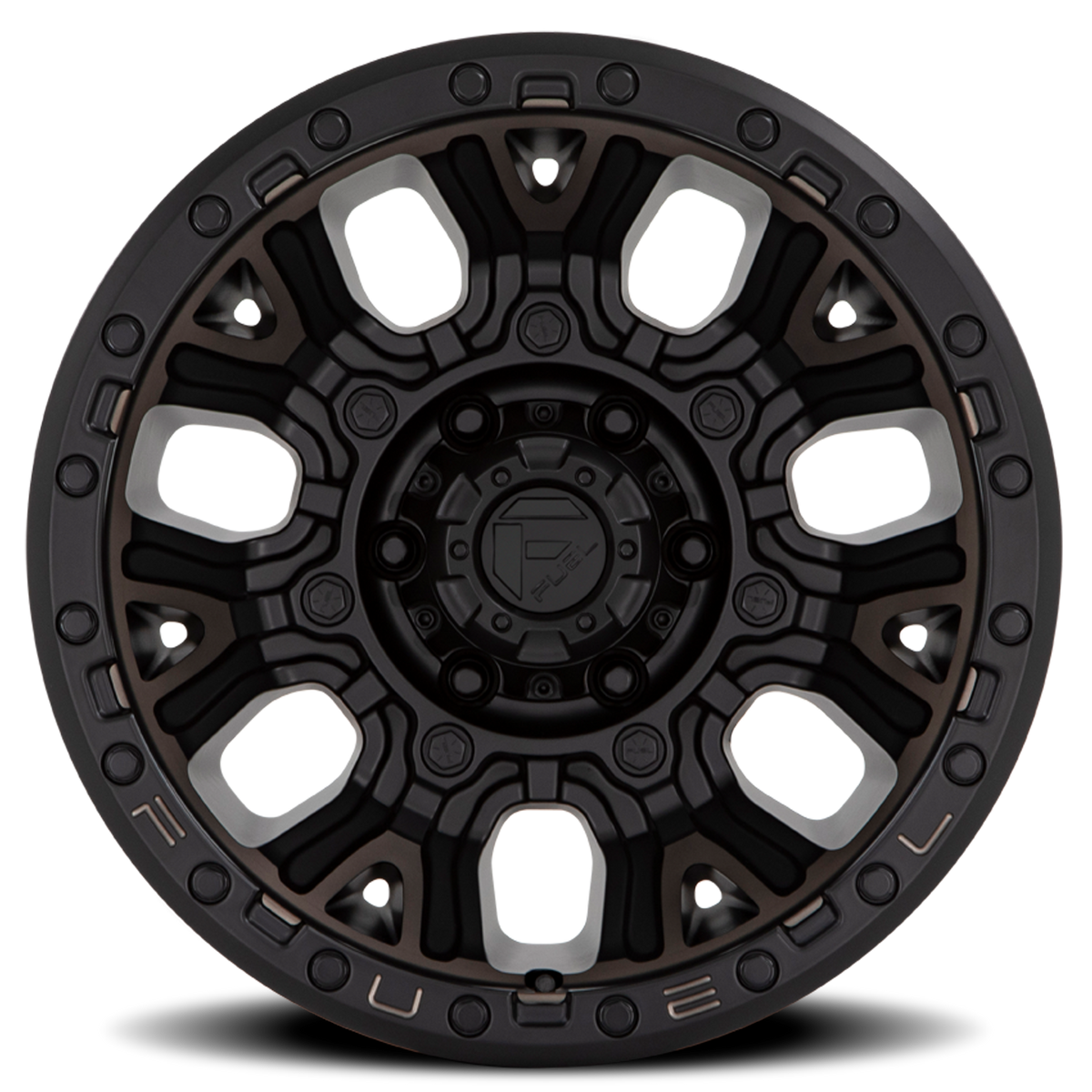 Aluminum Wheels 17X9 Traction D824 Matte Black Double Dark Tint Fuel Off Road Wheels