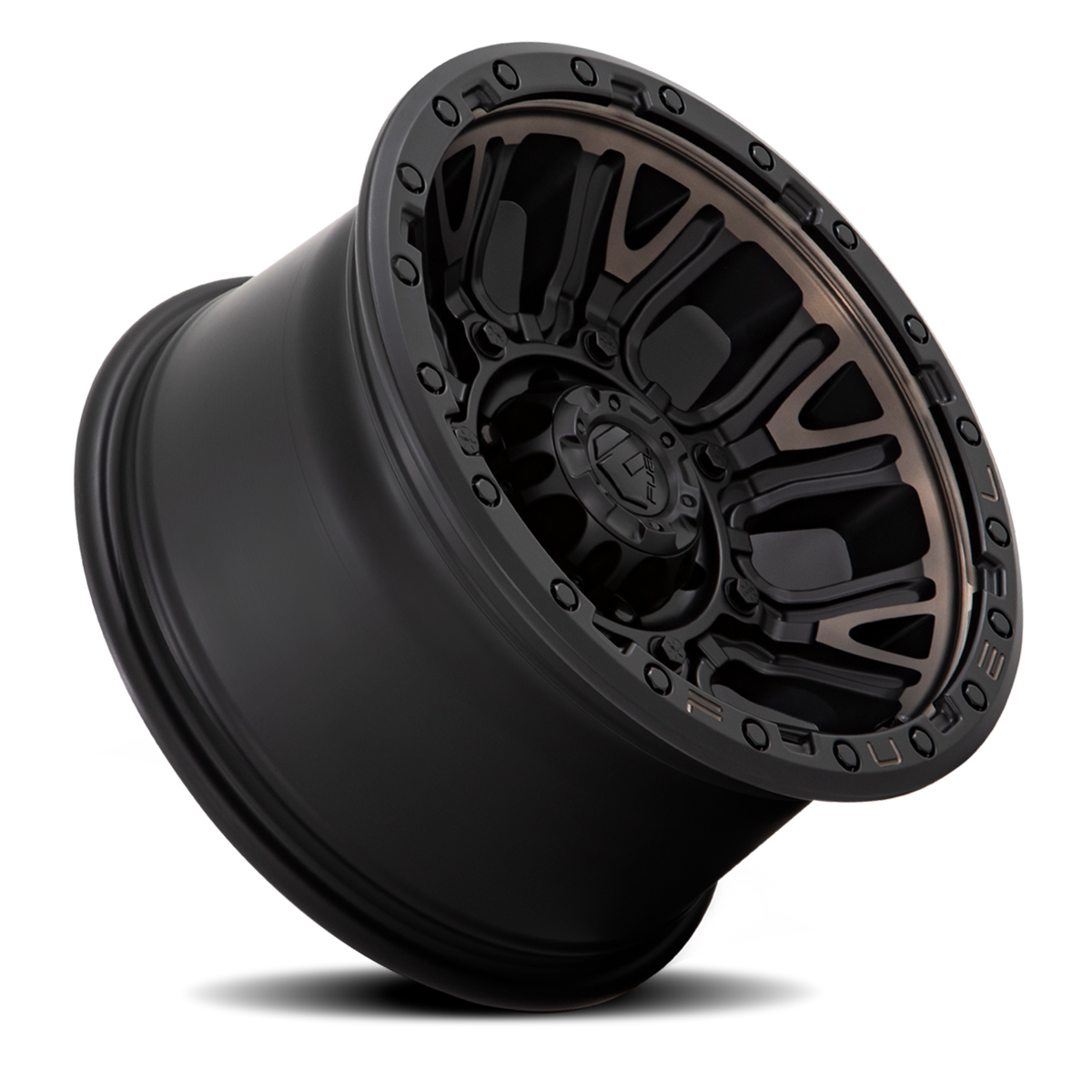 Aluminum Wheels 20X10 Traction D824 Matte Black Double Dark Tint Fuel Off Road Wheels