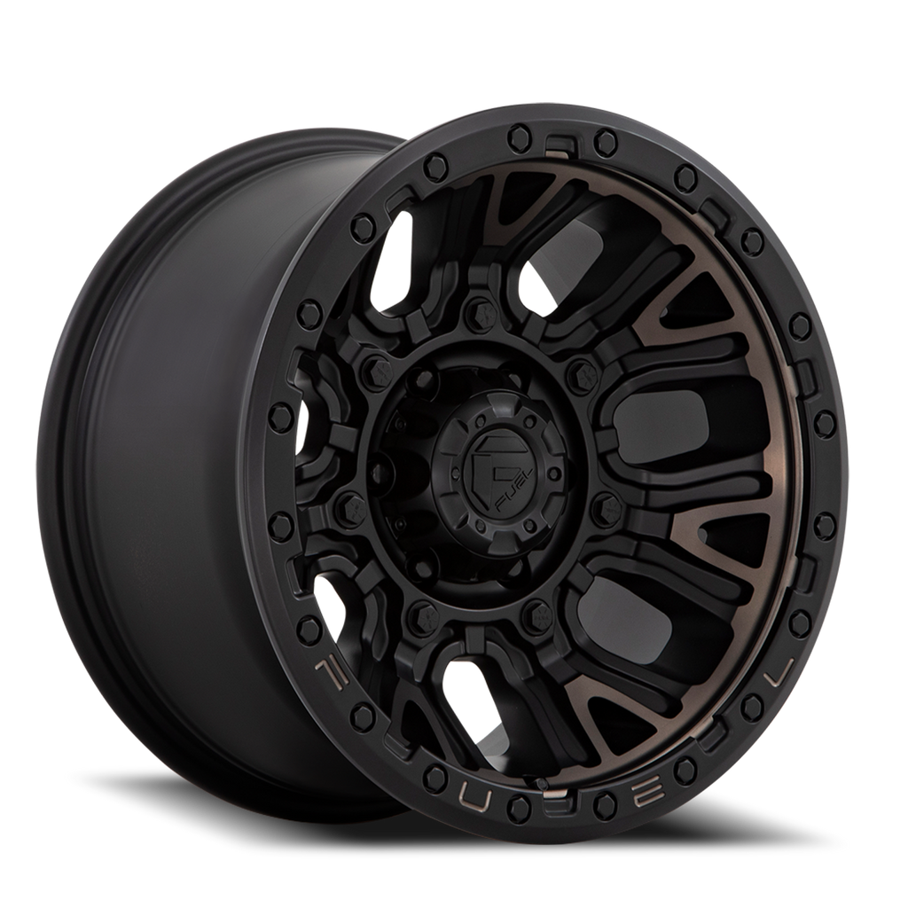 Aluminum Wheels 20X9 Traction D824 Matte Black Double Dark Tint Fuel Off Road Wheels
