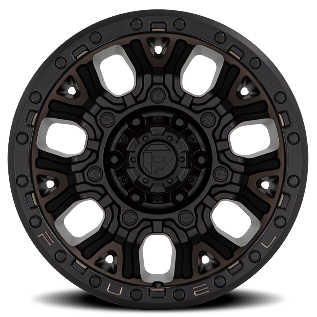 Aluminum Wheels 20X9 Traction D824 Matte Black Double Dark Tint Fuel Off Road Wheels