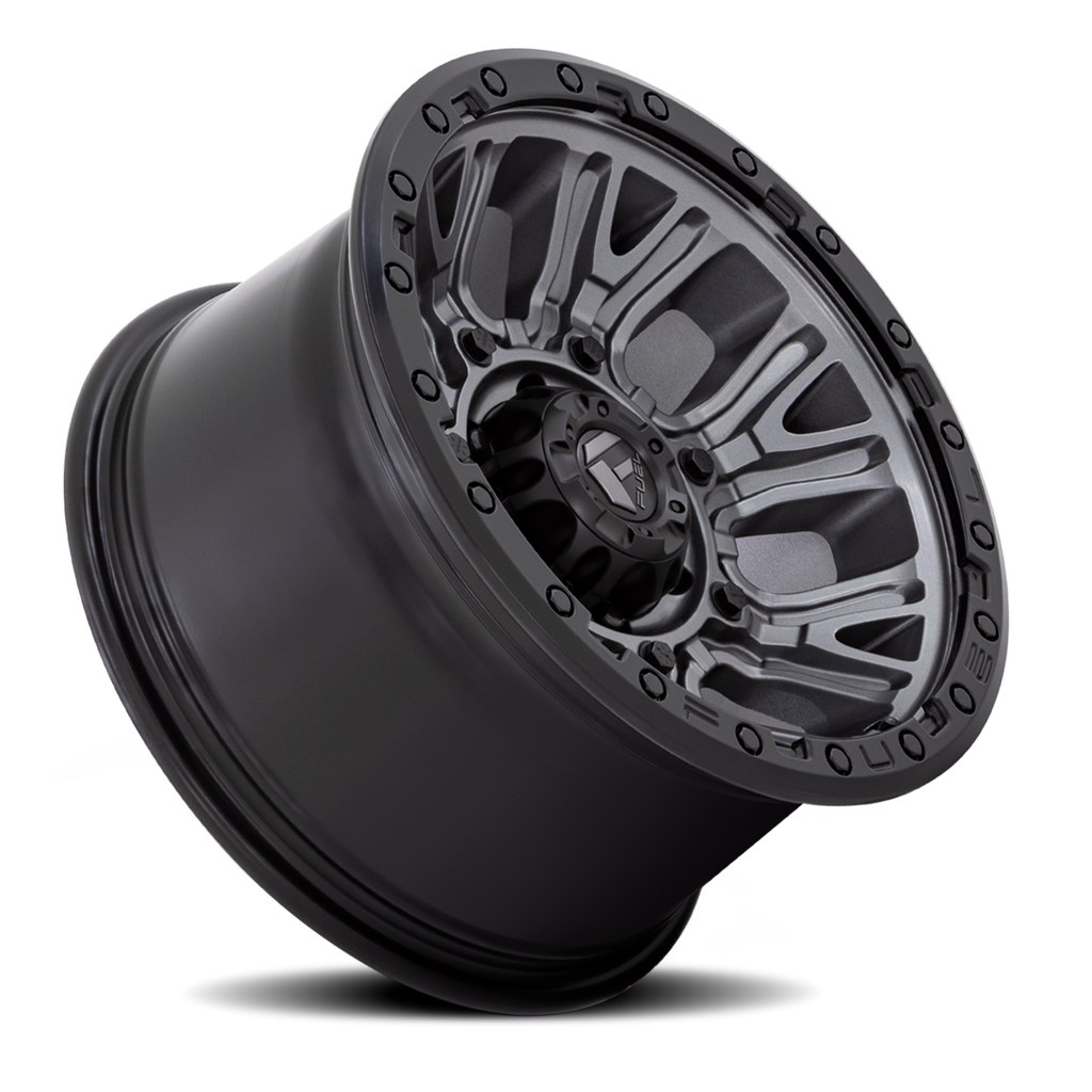 Aluminum Wheels 20X10 Traction D825 Gunmetal Gray/Black Ring Fuel Off Road Wheels