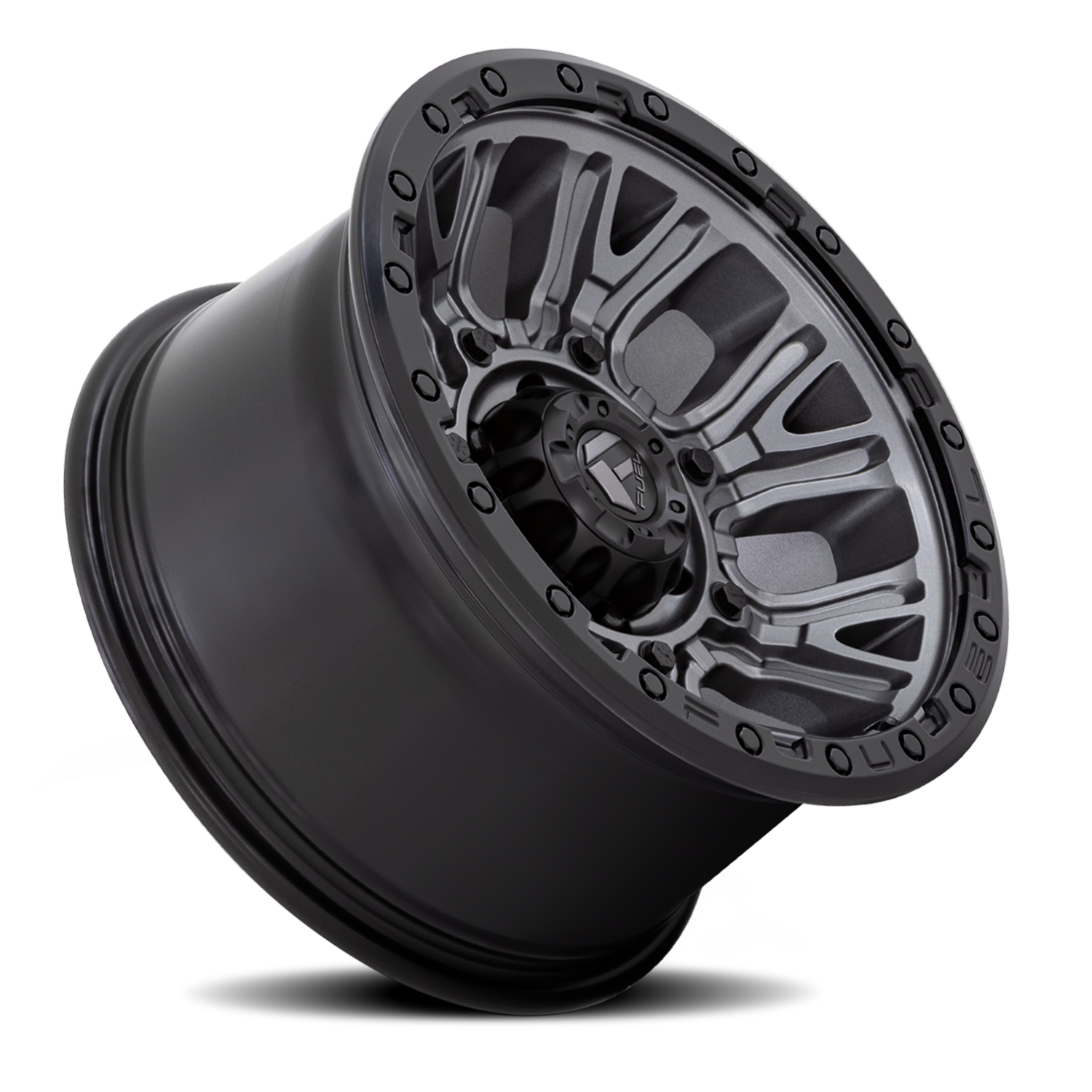 Aluminum Wheels 20X9 Traction D825 Gunmetal Gray/Black Ring Fuel Off Road Wheels