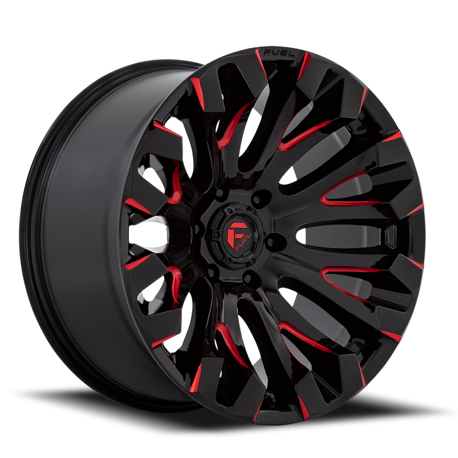 Aluminum Wheels 18X9 Quake D829 Gloss Black Milled Red Fuel Off Road Wheels