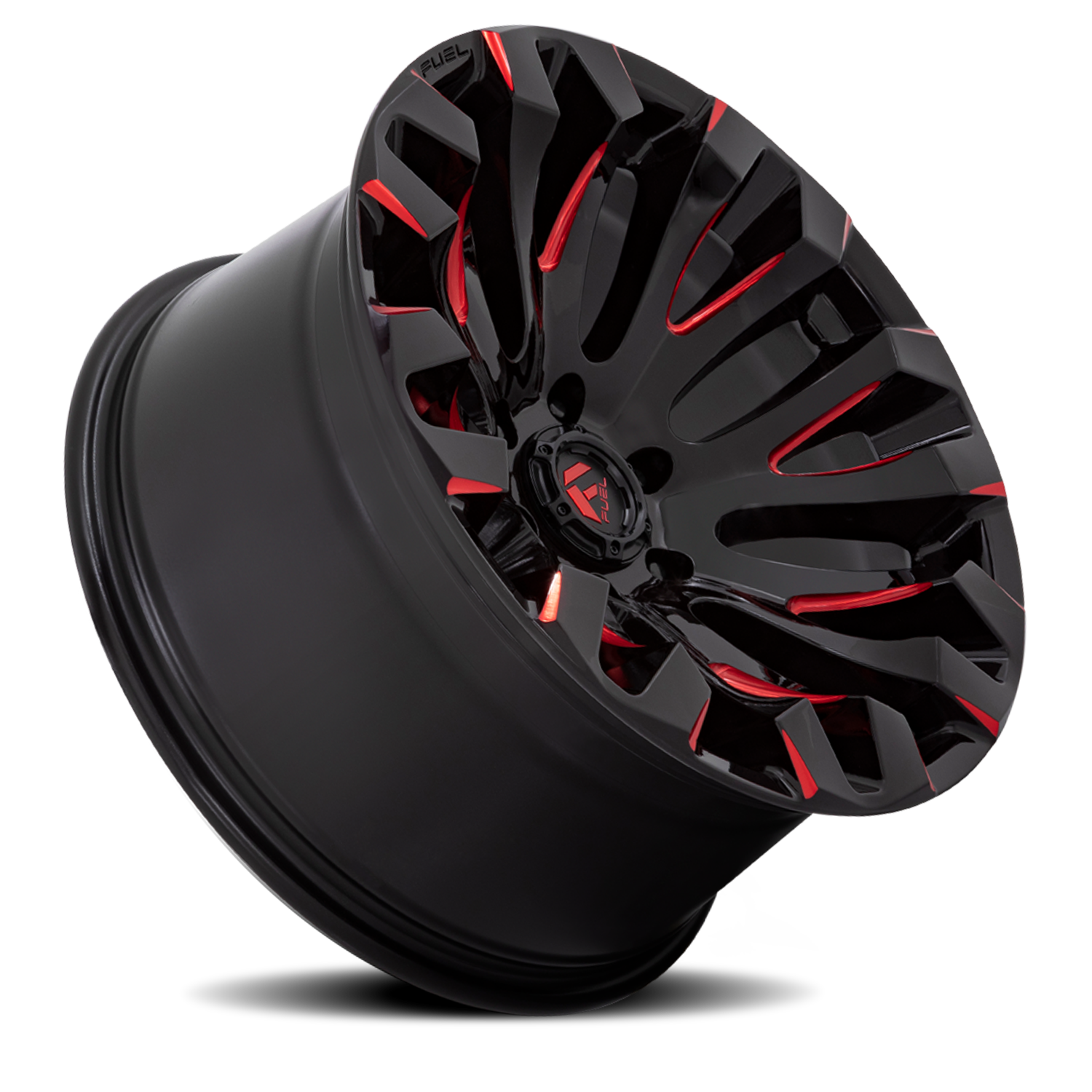 Aluminum Wheels 20X10 Quake D829 Gloss Black Milled Red Fuel Off Road Wheels