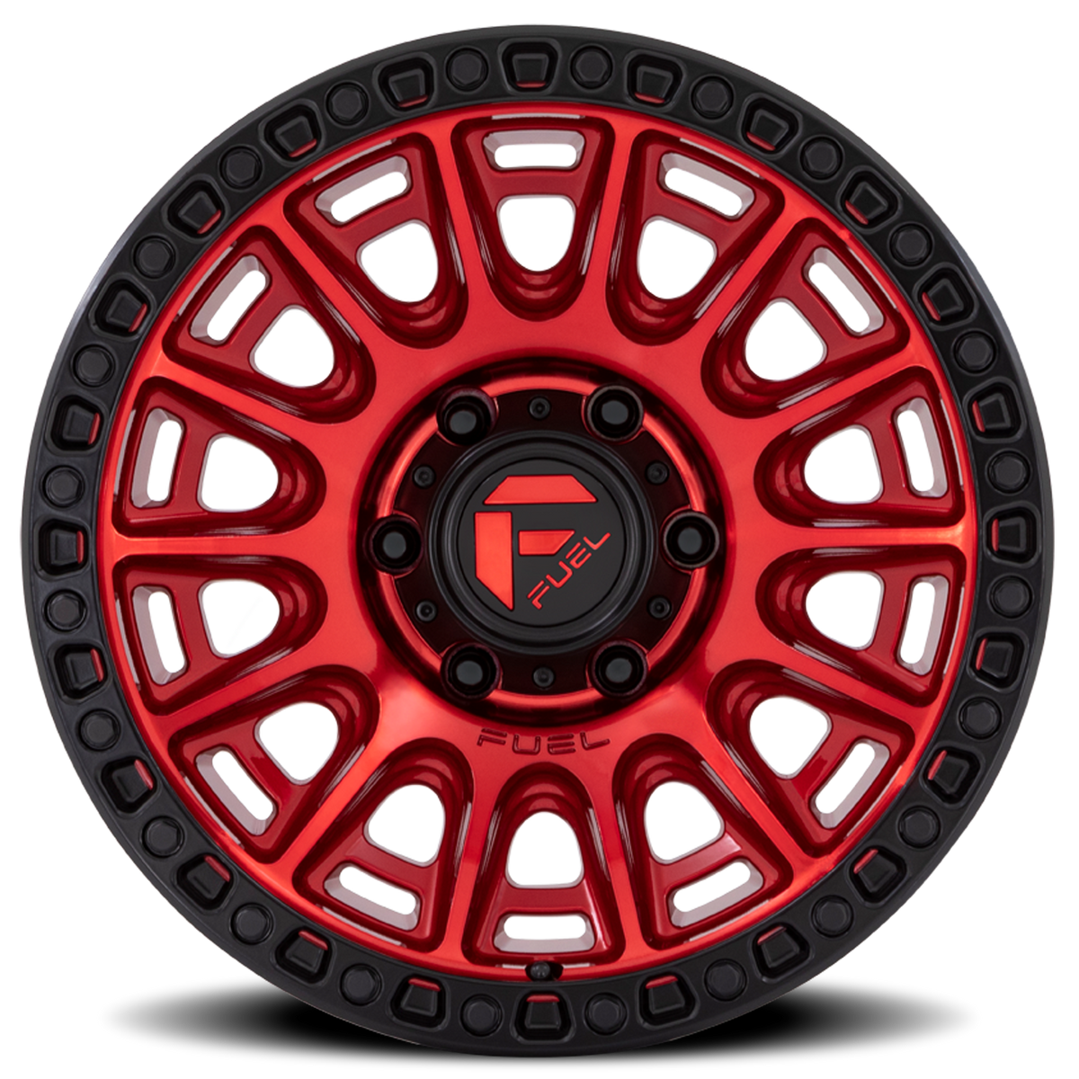 Aluminum Wheels 17X8.5 Cycle D834 Candy Red/Black Ring Fuel Off Road Wheels