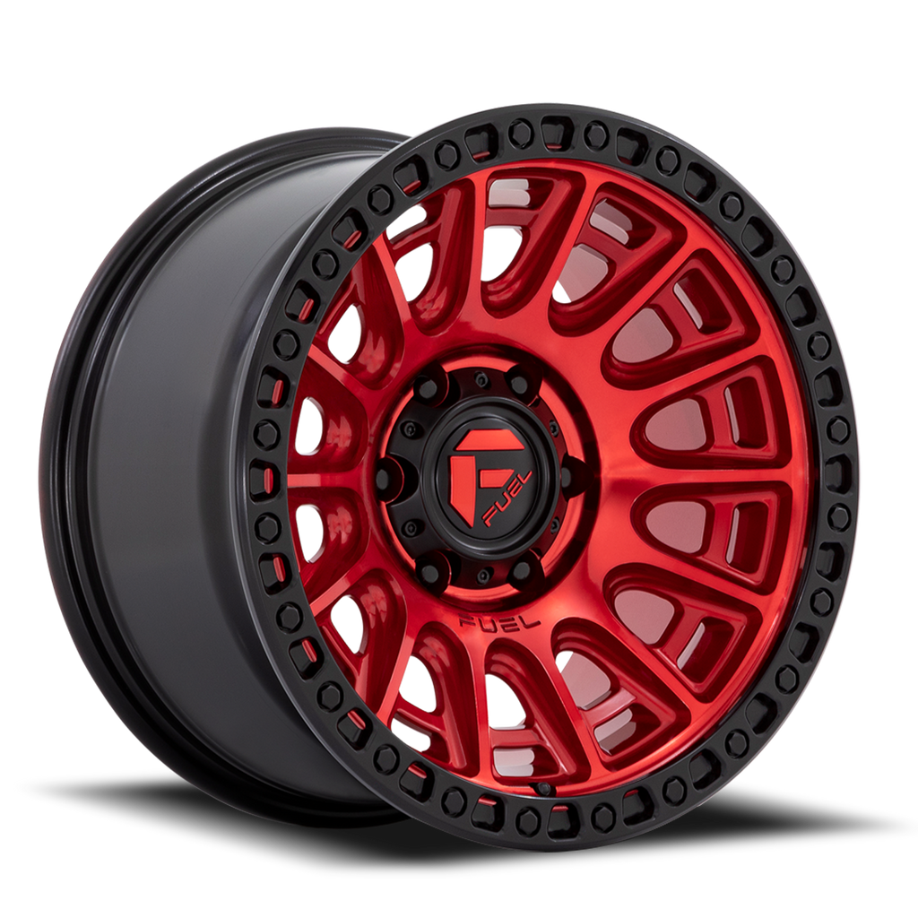 Aluminum Wheels 17X9 Cycle D834 Candy Red/Black Ring Fuel Off Road Wheels