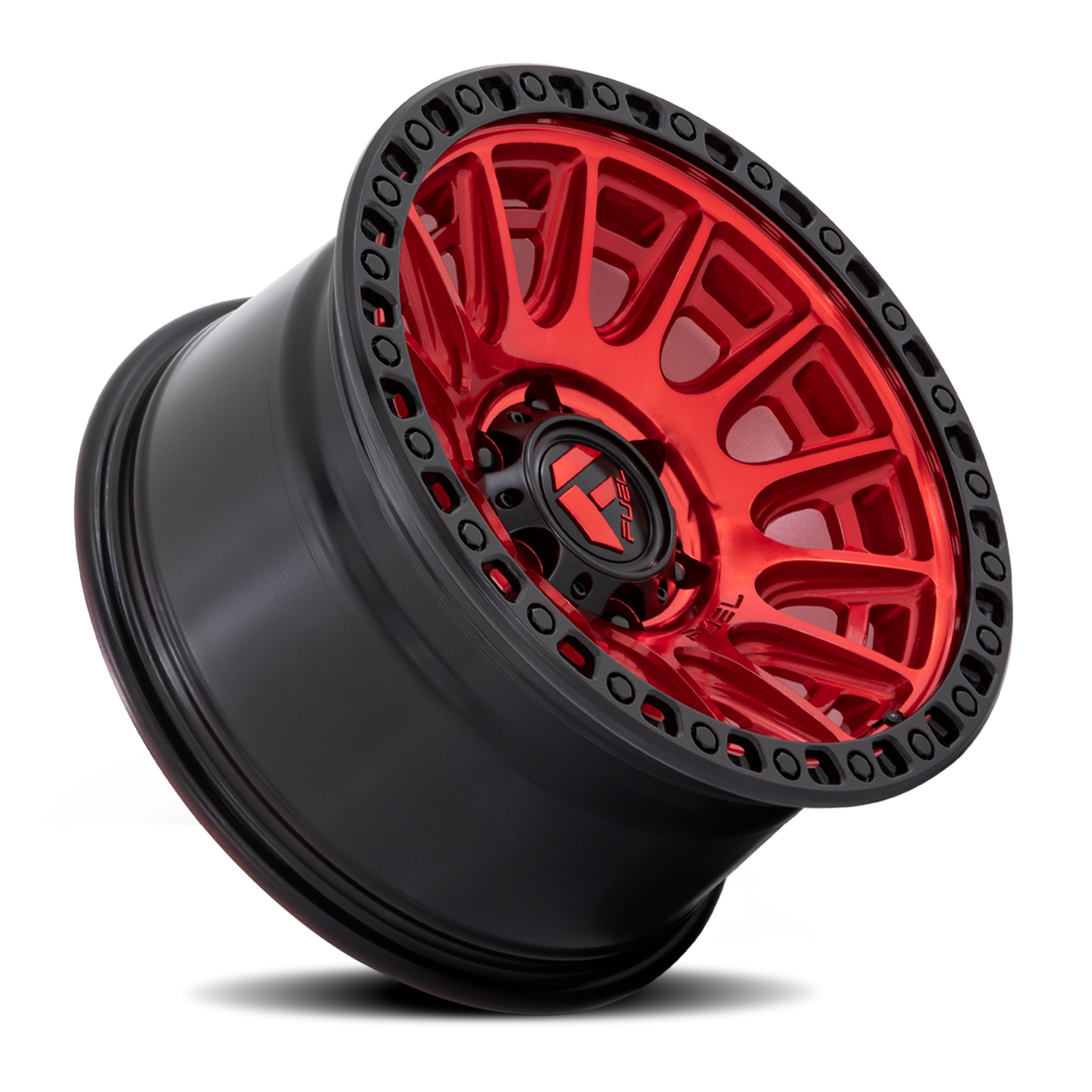 Aluminum Wheels 17X9 Cycle D834 Candy Red/Black Ring Fuel Off Road Wheels