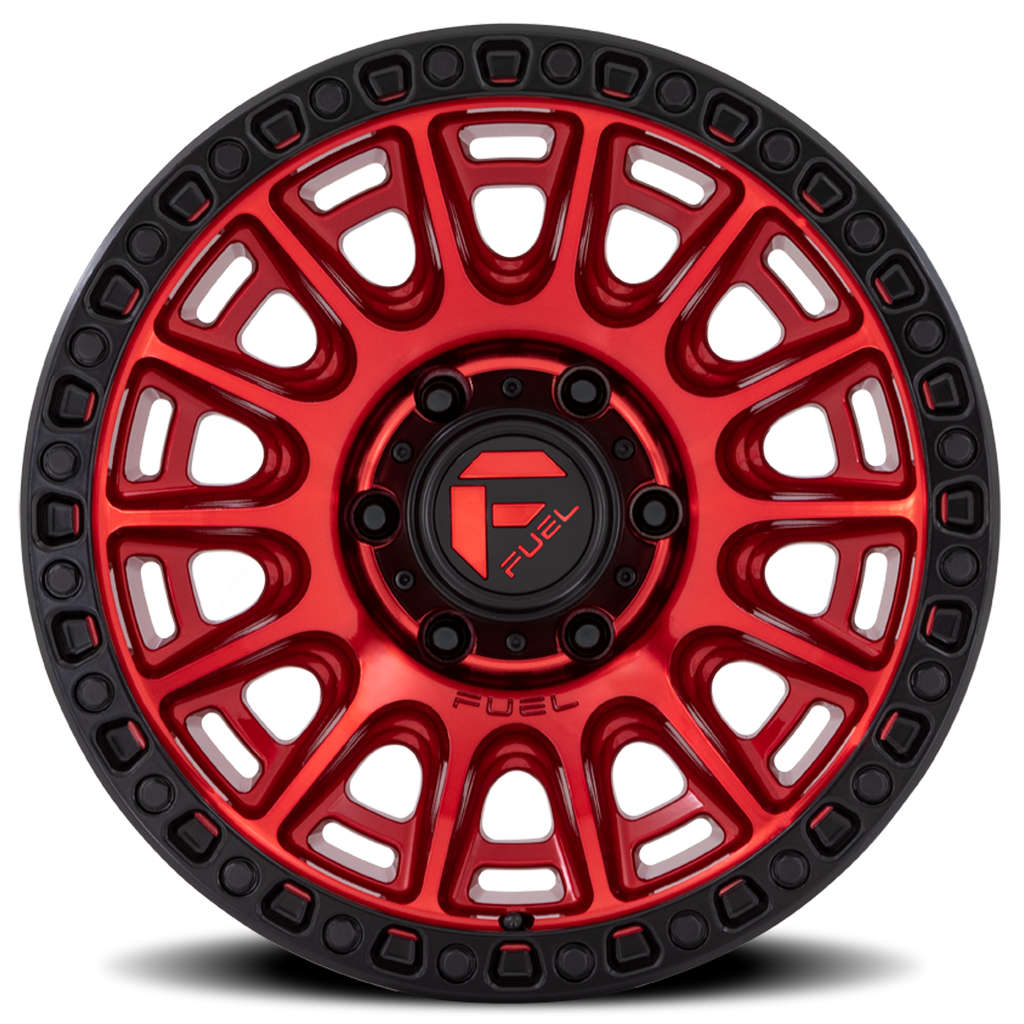 Aluminum Wheels 17X9 Cycle D834 Candy Red/Black Ring Fuel Off Road Wheels