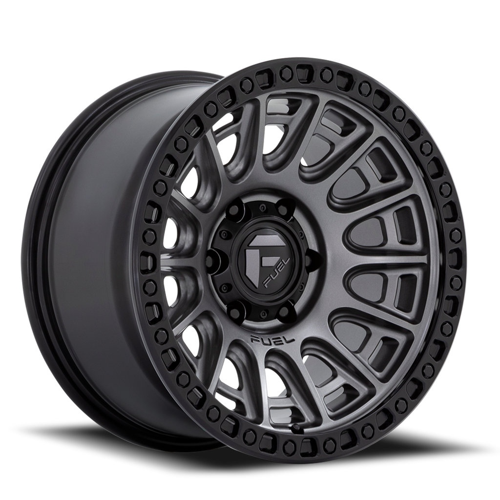 Aluminum Wheels 17X8.5 Cycle D835 Gunmetal Gray/Black Ring Fuel Off Road Wheels