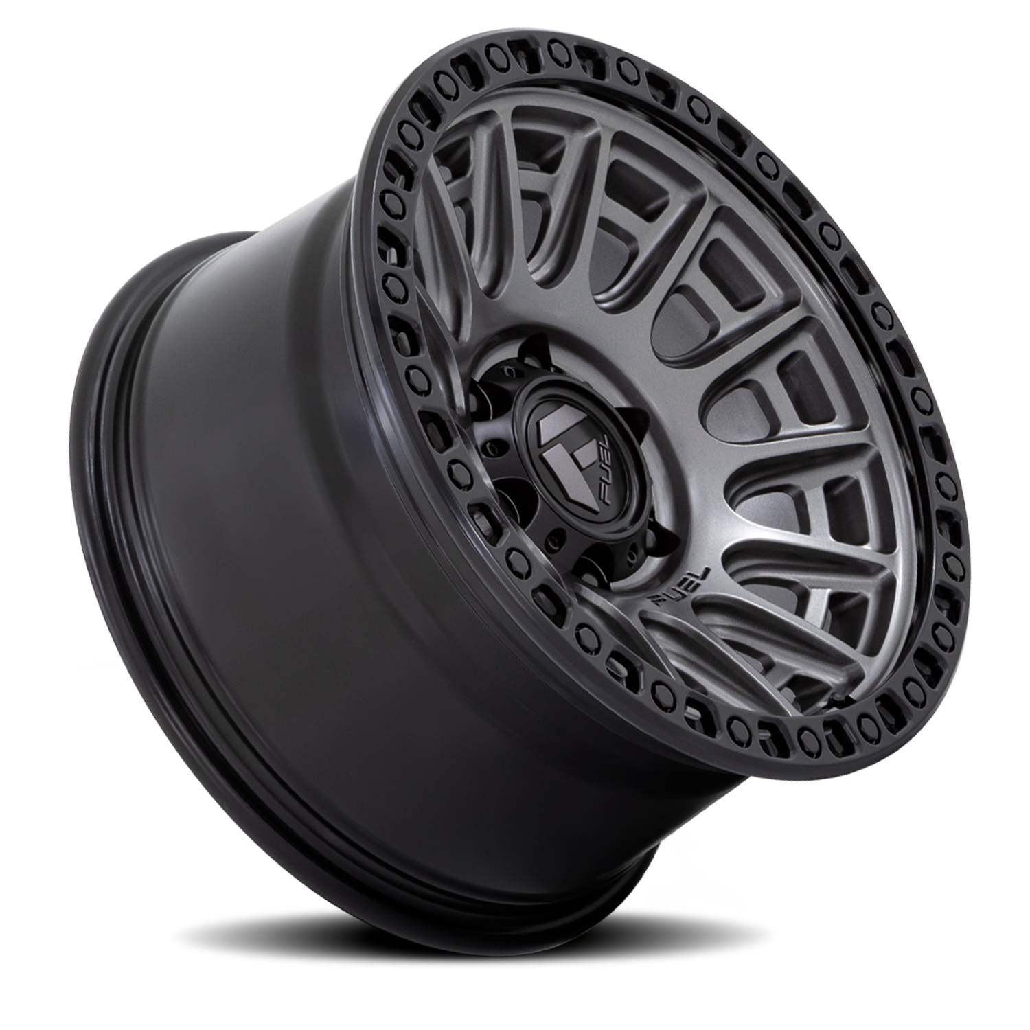 Aluminum Wheels 17X9 Cycle D835 Gunmetal Gray/Black Ring Fuel Off Road Wheels