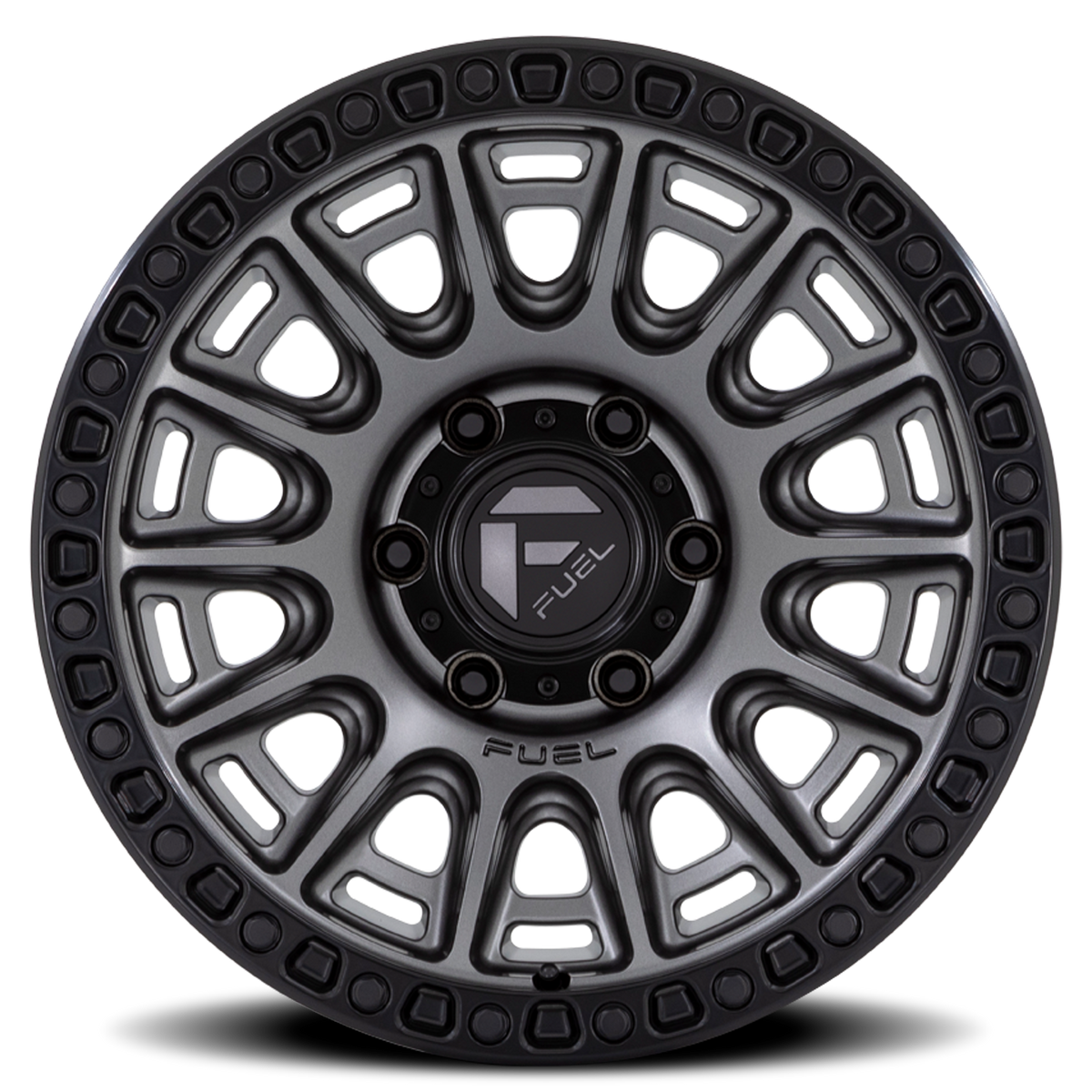 Aluminum Wheels 17X9 Cycle D835 Gunmetal Gray/Black Ring Fuel Off Road Wheels