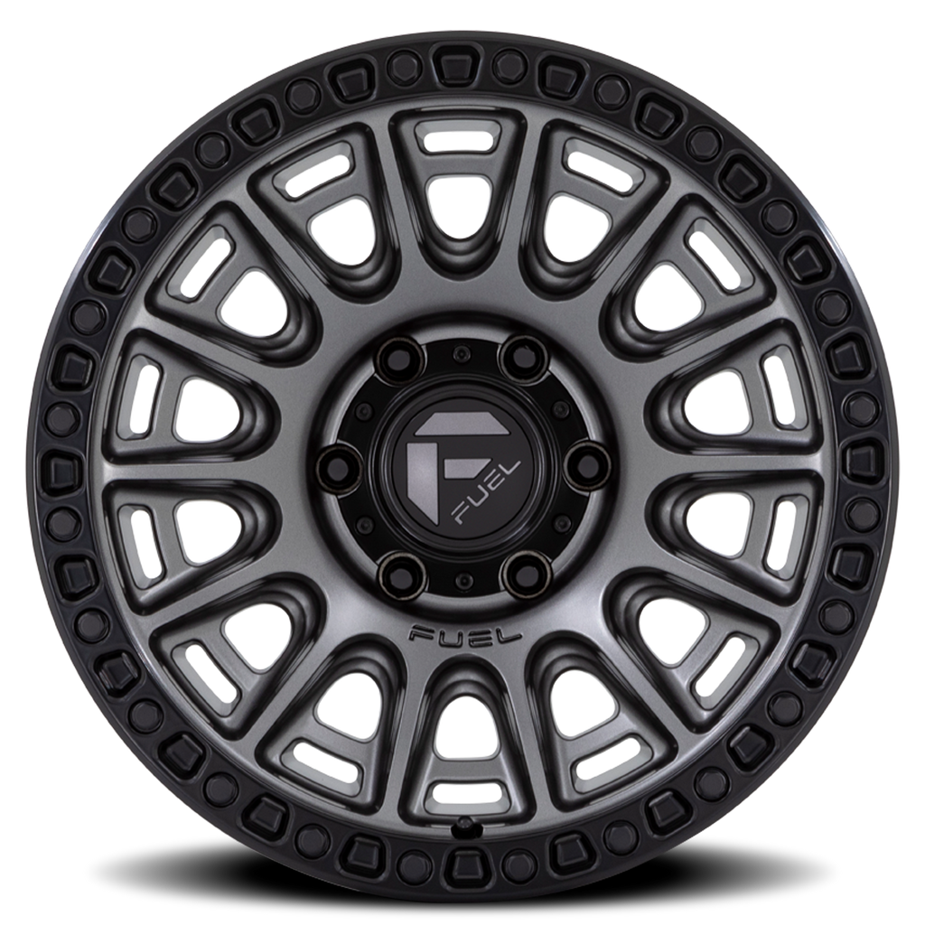 Aluminum Wheels 20X9 Cycle D835 Gunmetal Gray/Black Ring Fuel Off Road Wheels