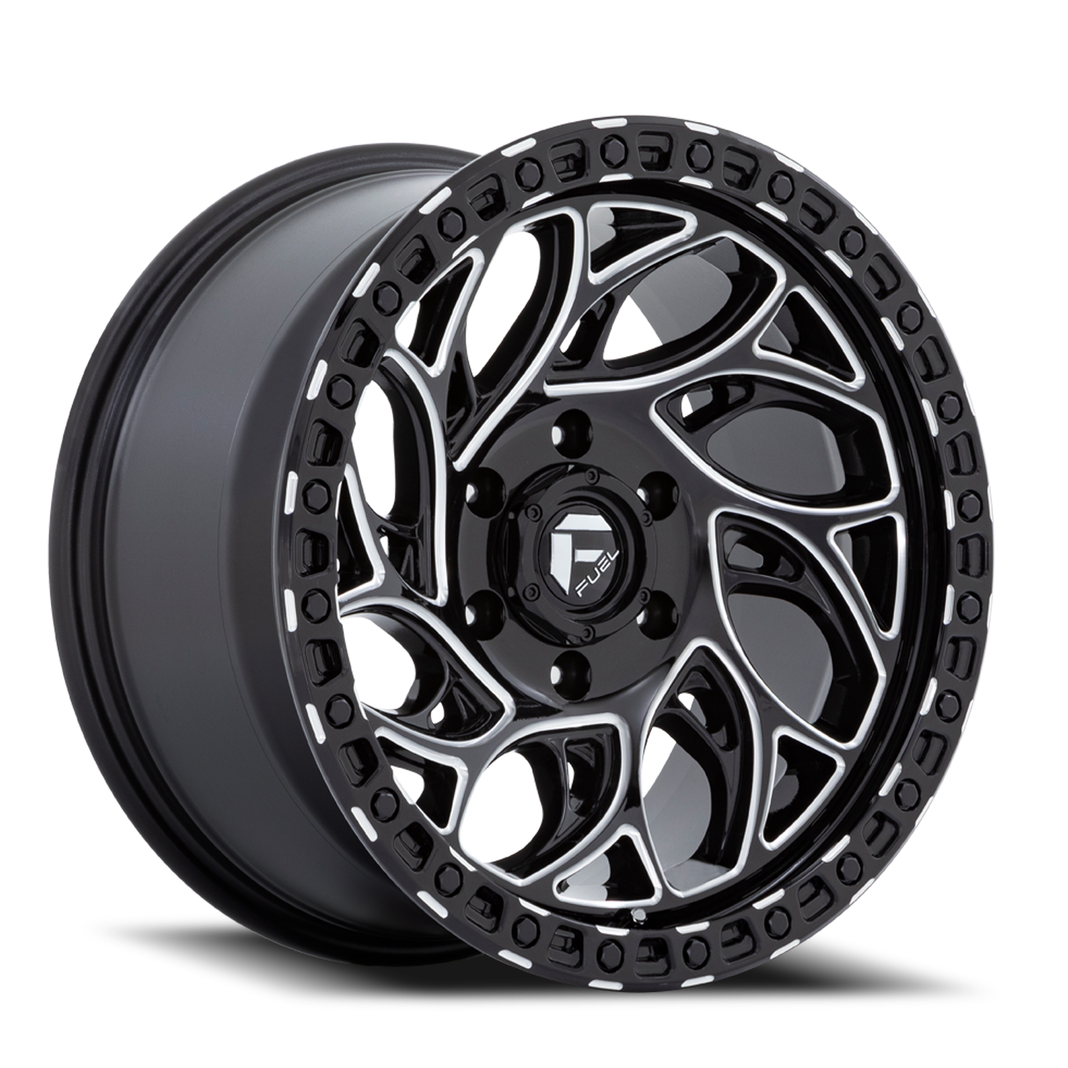 Aluminum Wheels 17X9 Runner OR D840 Gloss Black Milled Fuel Off Road Wheels