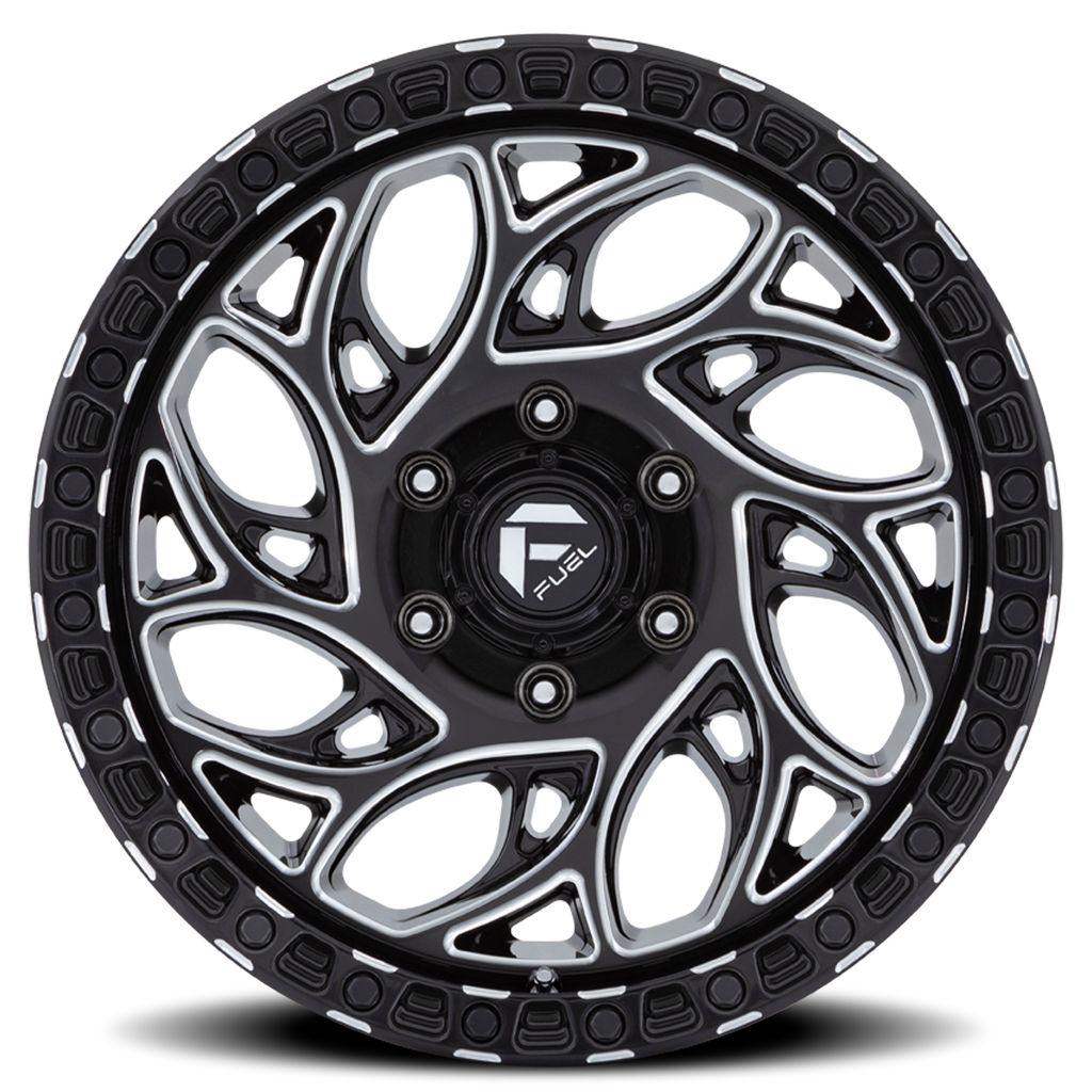 Aluminum Wheels 17X9 Runner OR D840 Gloss Black Milled Fuel Off Road Wheels
