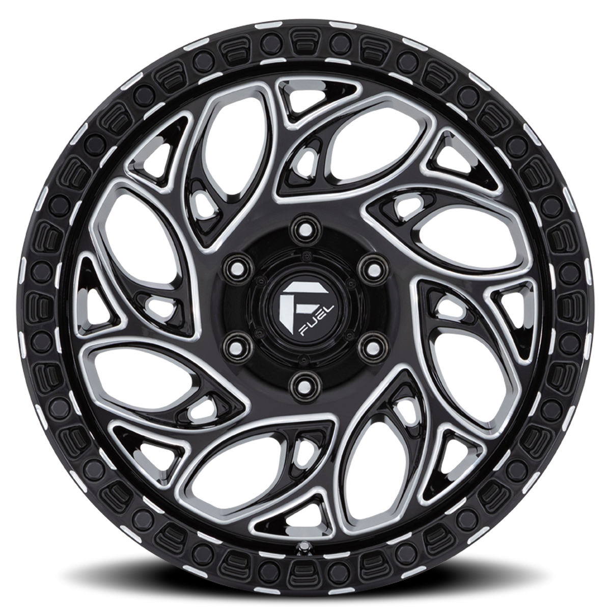 Aluminum Wheels 17X9 Runner OR D840 Gloss Black Milled Fuel Off Road Wheels