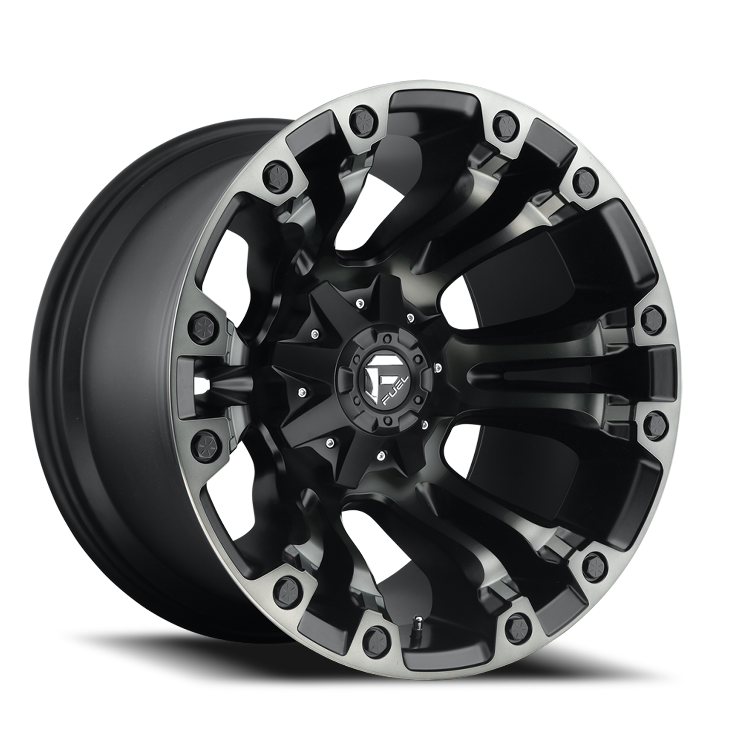 Aluminum Wheels 17X9 Vapor D851 Matte Black Gray Tint Fuel Off Road Wheels