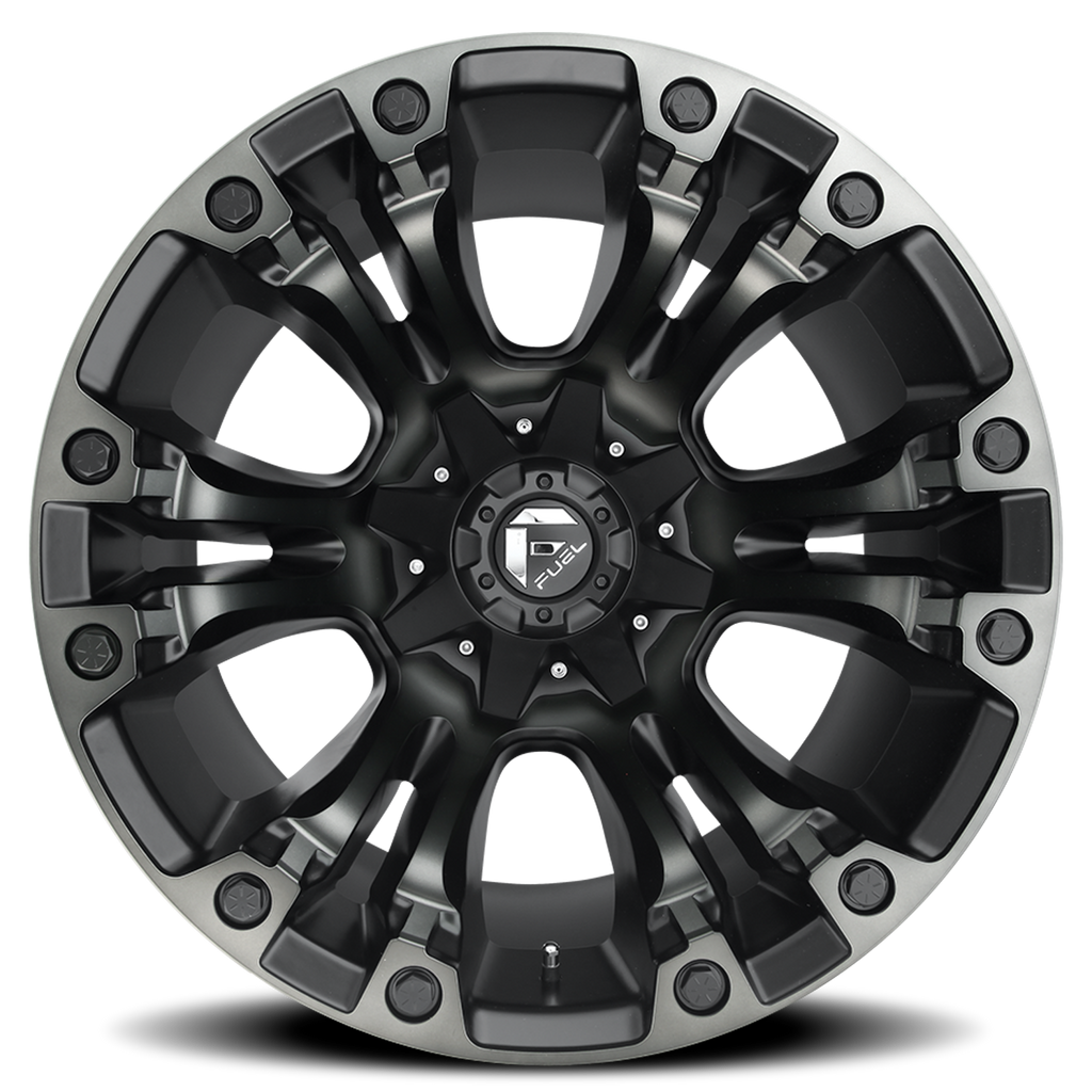 Aluminum Wheels 17X9 Vapor D851 Matte Black Gray Tint Fuel Off Road Wheels