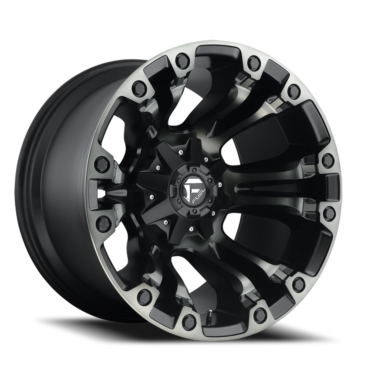 Aluminum Wheels 18X9 Vapor D851 8 On 165.1 Matte Black Gray Tint 125.1 Bore -12 Offset Fuel Off Road Wheels