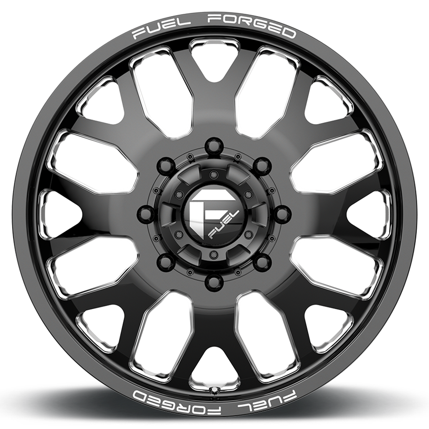 Dually Wheels 22X8.5 FF19D Dually DE19 BK Gloss Black Milled Fuel Off Road Wheels