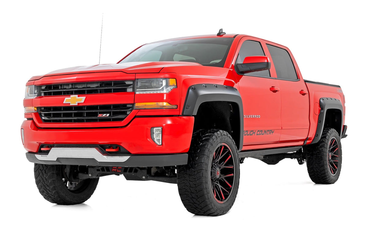 Pocket Fender Flares 5 Foot 9 Inch Bed Gas Door Chevy Silverado 1500 (14-18 & Classic) Rough Country
