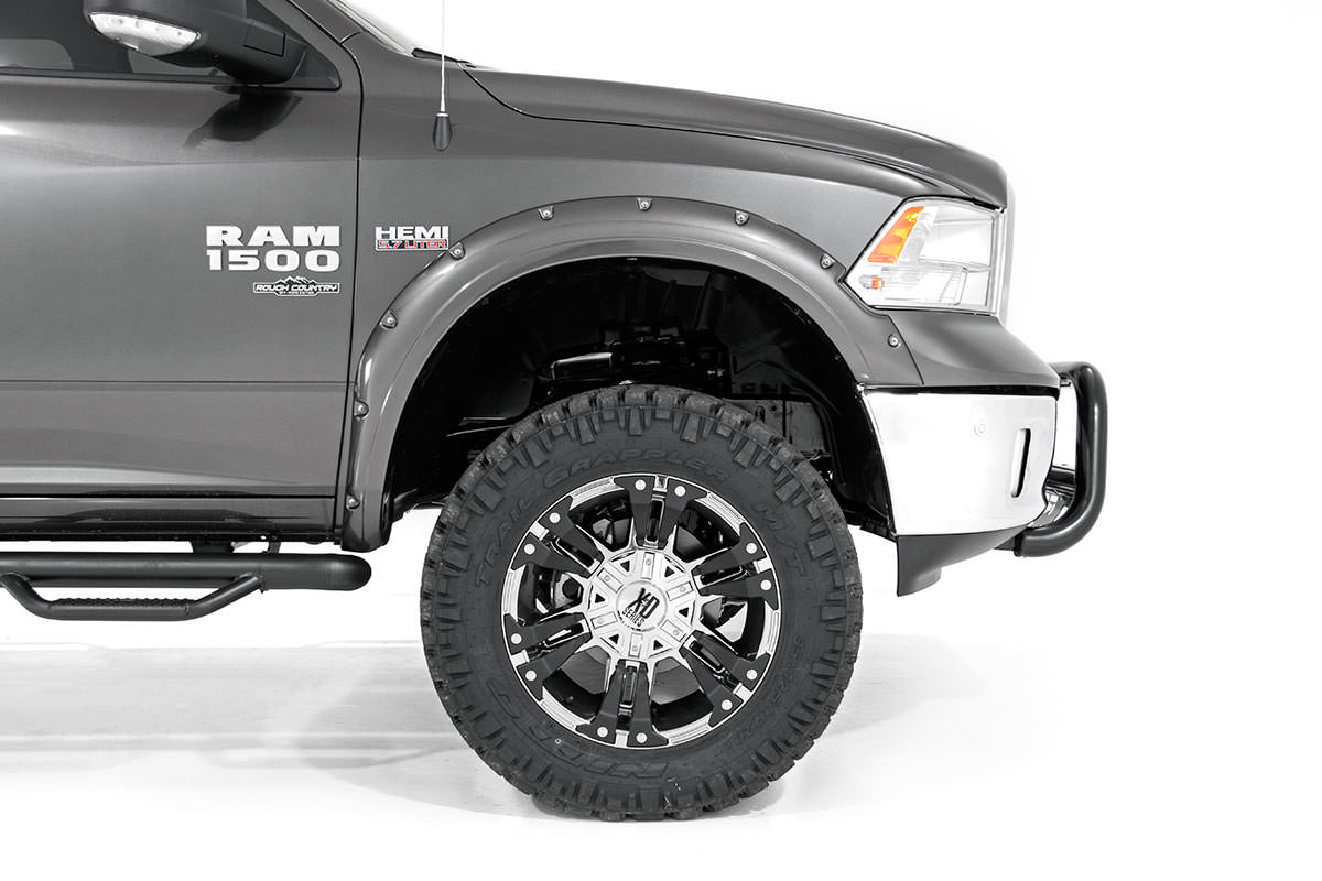 Dodge Pocket Fender Flares Rivets 09-18 RAM 1500 w/Metal Bumper Rough Country