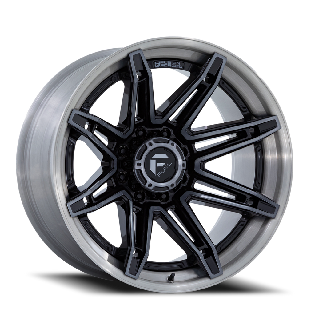 Aluminum Wheels 20X10 Brawl FC401BT Gloss Black Brushed Dark Tint Fuel Off Road Wheels