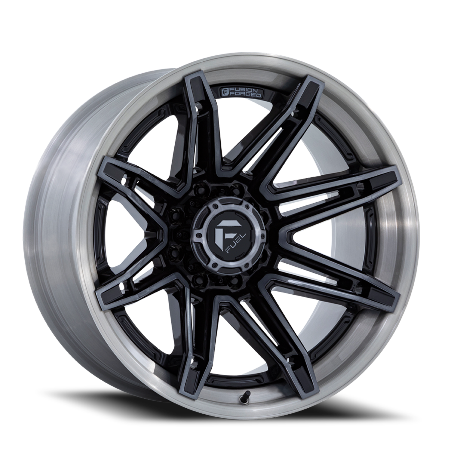 Aluminum Wheels 20X10 Brawl FC401BT Gloss Black Brushed Dark Tint Fuel Off Road Wheels
