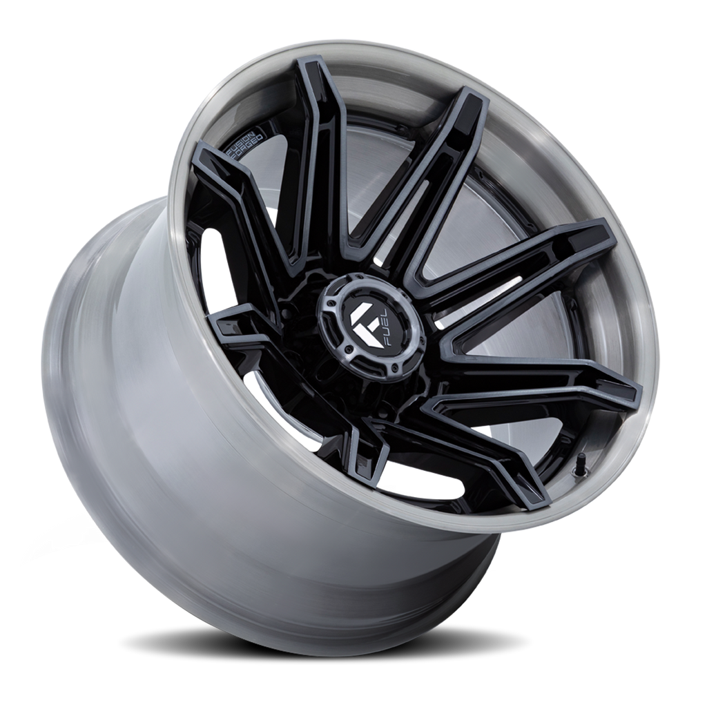 Aluminum Wheels 20X10 Brawl FC401BT Gloss Black Brushed Dark Tint Fuel Off Road Wheels